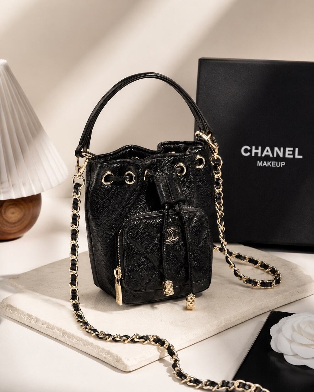 Chanel Beauté VIP GWP Black Micro Bucket Bag Crossbody